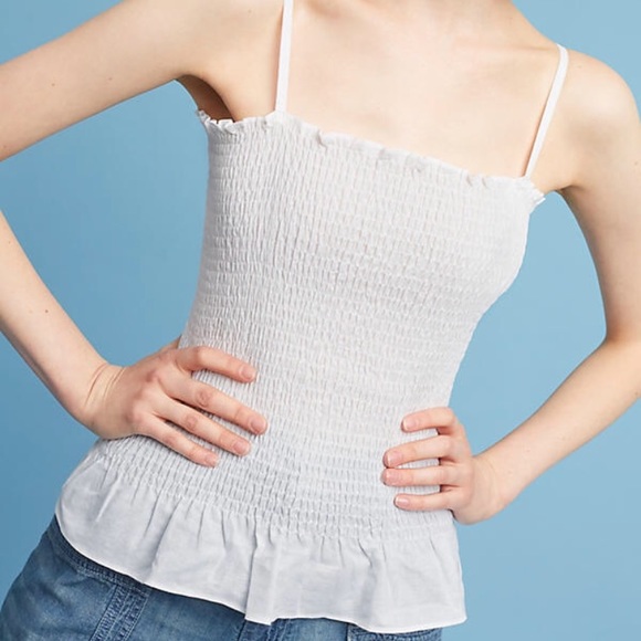 Anthropologie Tops - •Anthropologie• Smocked Peplum Top